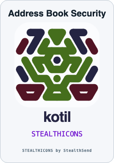 A sample Stealthicons card for the text STEALTHICONS: the mark, and its name, kotil